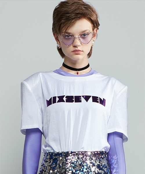 「MIXSEVEN」 半袖カットソー M ブラック レディース_画像3