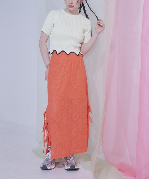 「miette」 長袖ニット FREE オフホワイト レディース_画像4