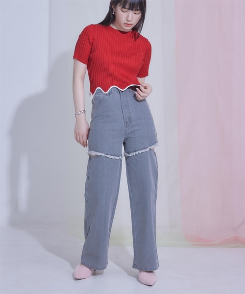 「miette」 長袖ニット FREE オフホワイト レディース_画像6