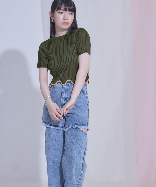 「miette」 長袖ニット FREE オフホワイト レディース_画像8