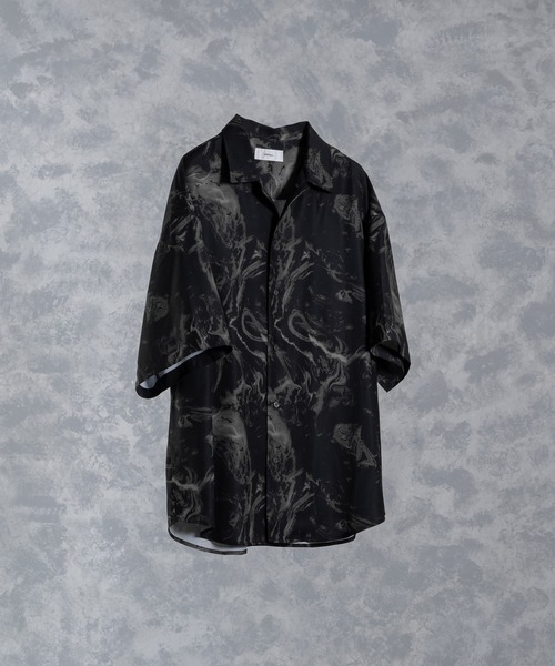 「ADRER」 半袖シャツ SMALL ブラック×レッド メンズ_画像6
