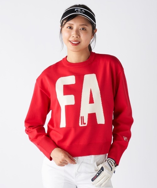 FILA GOLF - 編み物 プルオーバー 「:フィラゴルフ」レディースバルーンスリーブニットセーター 遊撃手丈 ゴルフ レディース