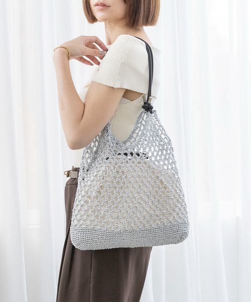 MIAN（ミアン） トートバッグ メタリックコードメッシュトートバッグ