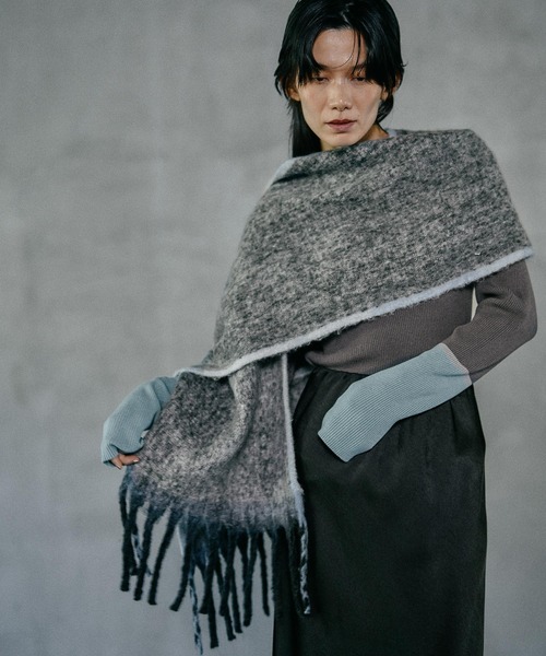 LEPSIM（レプシィム） ストール マフラー 配色無地ストール 587985