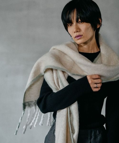 LEPSIM（レプシィム） ストール マフラー 配色無地ストール 587985