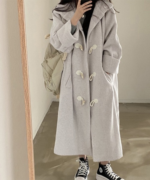 ダッフルコート コート トグルボタン付きダッフルコート レディース