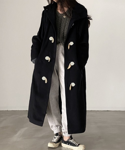 ダッフルコート コート トグルボタン付きダッフルコート レディース