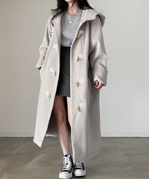 ダッフルコート コート トグルボタン付きダッフルコート レディース