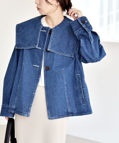 デニムジャケット　レディース　新品　未使用　生デニム　Gジャン　90s 日本製 quaranciel デニムジャケット gジャン quaranciel:「洗濯機可能