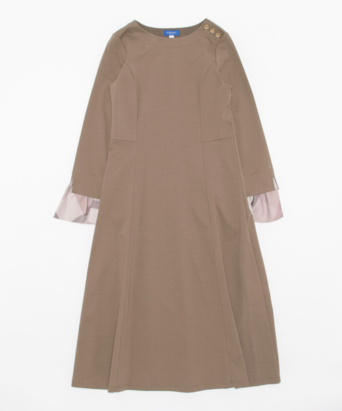 「BLUE LABEL CRESTBRIDGE」 長袖ワンピース 38 ブラック レディース_画像2