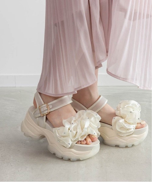 「RANDA」 フラットサンダル M ブルー レディース_画像5