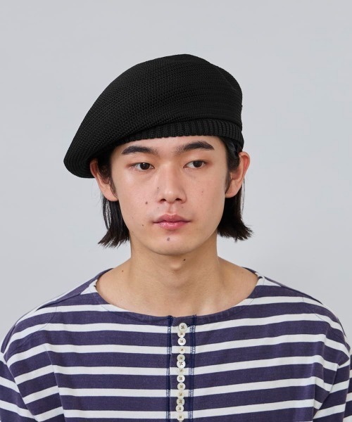 override ブラック ベレー帽　黒 override（オーバーライド） 帽子 ベレー帽 メンズ REP TAM BERET