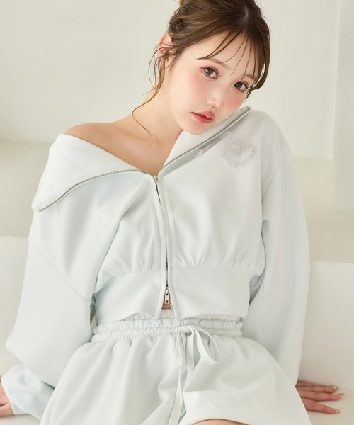 【新品タグ付き】チュールで包んだパーカー ドットチュール使いパーカー | POETIQUE -outlet- | axes femme 公式