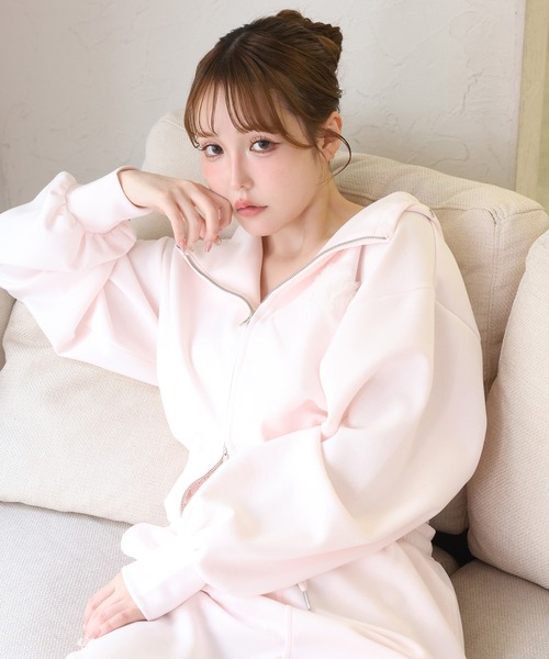 ★サクラバ★banal chic bizarre レースアップパーカー ANAP GiRLs デザイン】レース パーカー × バラ モチーフ キャミソール