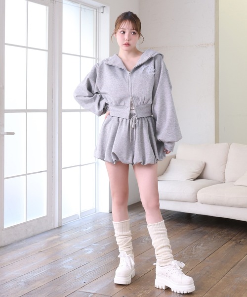 【新品タグ付き】チュールで包んだパーカー ドットチュール使いパーカー | POETIQUE -outlet- | axes femme 公式