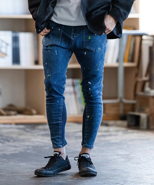 「CAMBIO」 スキニーデニムパンツ S インディゴブルー メンズの画像