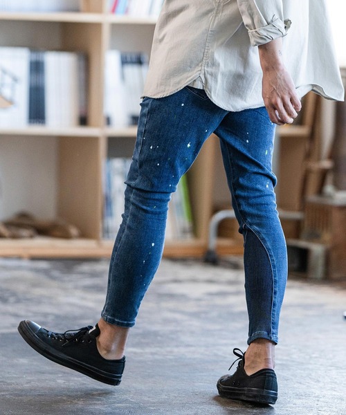 「CAMBIO」 スキニーデニムパンツ S インディゴブルー メンズの画像