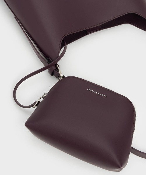 「CHARLES & KEITH」 トートバッグ L バーガンディー レディース_画像9