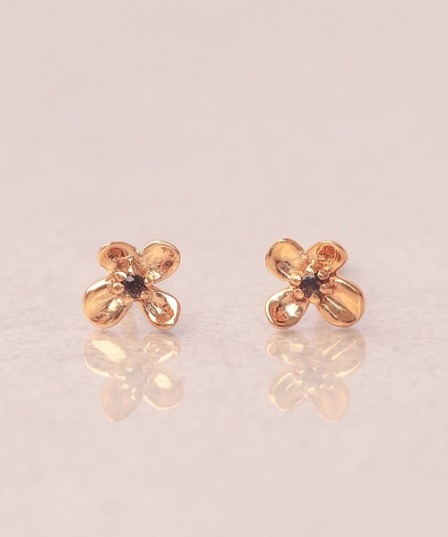 ピアス 「WEB限定」K18vermeil ミニブルーム 天然石ピアス レディースの画像