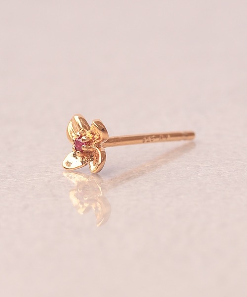 ピアス 「WEB限定」K18vermeil ミニブルーム 天然石ピアス レディースの画像