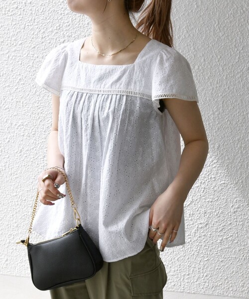 「SHIPS any」 半袖シャツ ONE SIZE ブルー レディース_画像4