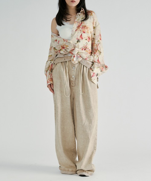 Sariさま確認ページ Ezick ブラウス シャツ Flower waist mark sheer shirt / ウエスト