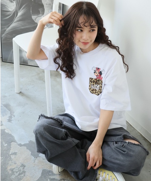 「LOVE BOAT」 半袖Tシャツ「Disneyコラボ」 M ホワイト レディース_画像4