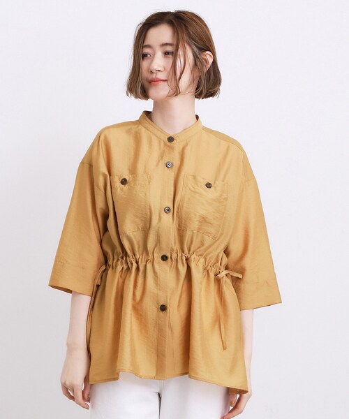 grove（グローブ） ブラウス シャツ 5分袖ver登場！「体型カバー