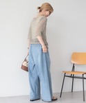 ワイドパンツ ジーンズ デニム デニムパンツ ...の詳細画像4