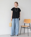 ワイドパンツ ジーンズ デニム デニムパンツ ...の詳細画像5