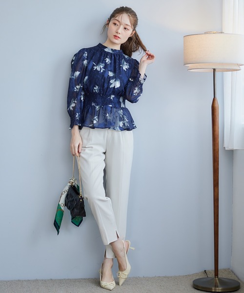 「12Twelve Agenda」 長袖ブラウス M ネイビー レディース_画像4