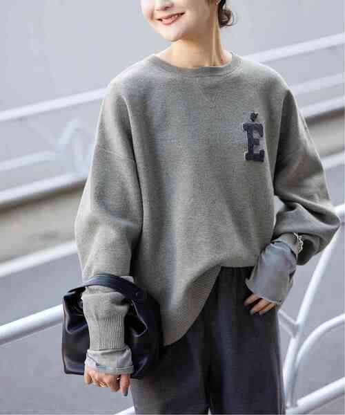 SLOBE IENA サガラ刺繍スウェットライクニット グレー SLOBE IENA（スローブイエナ） ニット セーター 「WEB限定カラーあり