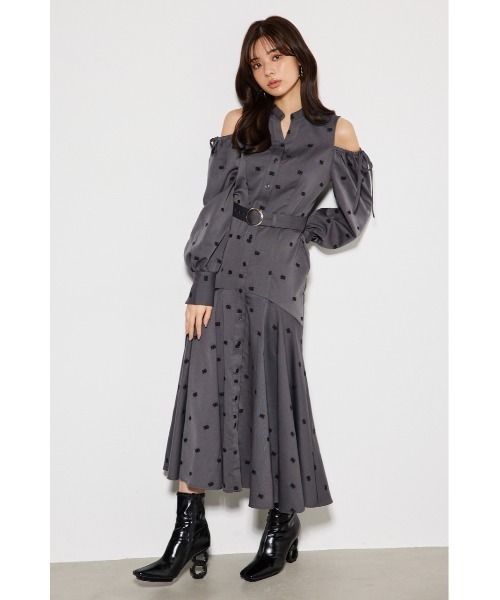 「rienda」 長袖ワンピース SMALL グレー レディース_画像2