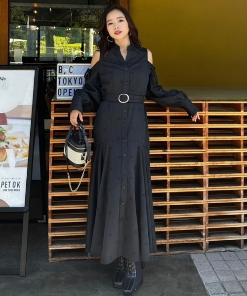 「rienda」 長袖ワンピース SMALL グレー レディース_画像3