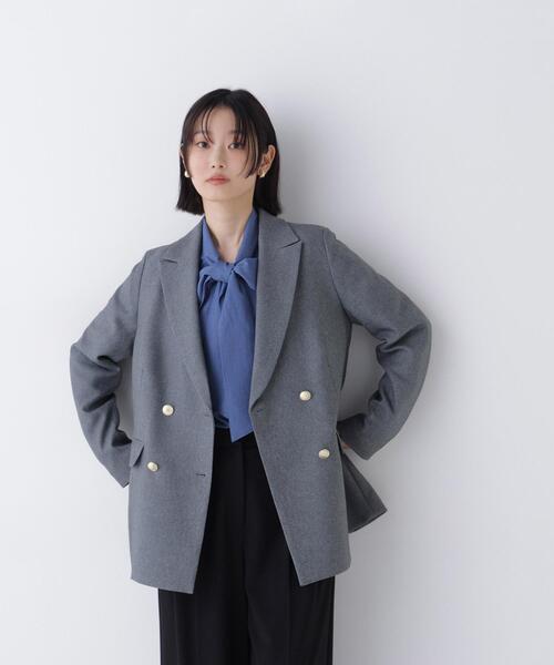 ナチュラルビューティーベーシック　 ダブルブレストボクシージャケットII NATURAL BEAUTY BASIC（ナチュラルビューティーベーシック