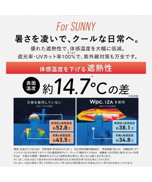 Wpc. IZA 完全遮光 日傘 折りたたみ傘 折り畳み 軽量 晴雨兼用 IZA 