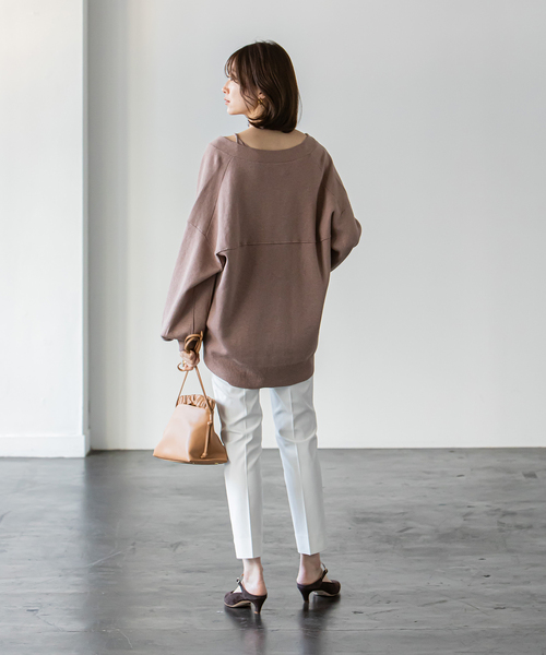 NOBLE（ノーブル） パンツ ドライコットンリネンステップヘムパンツ