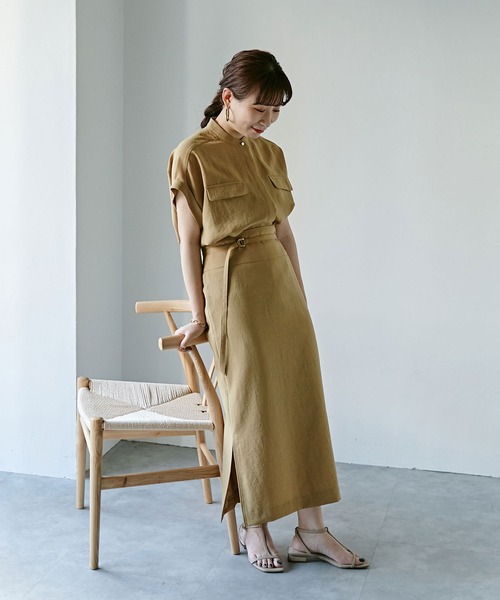 シャツ ブラウス LB.04/メランジドライスタンドシャツブラウス 半袖|ZOZOTOWN |05