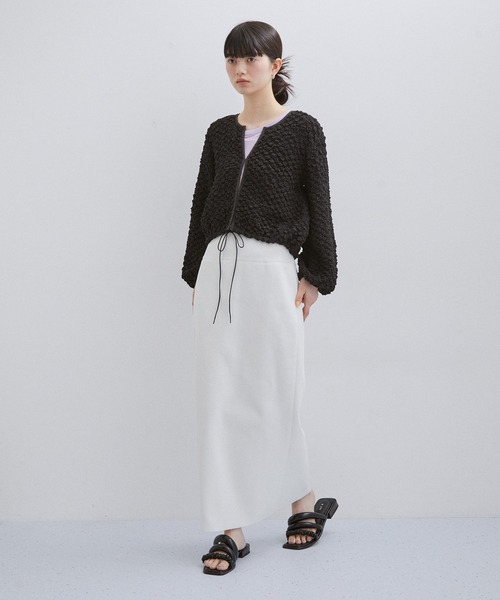 ADAM ET ROPE' カーディガン シャーリングホックカーディガン