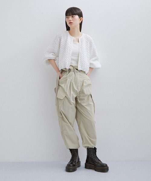 ADAM ET ROPE' カーディガン シャーリングホックカーディガン