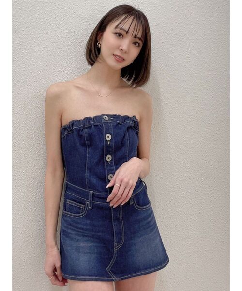 GYDA（ジェイダ） ワンピース BACKリボンデニムミニワンピース