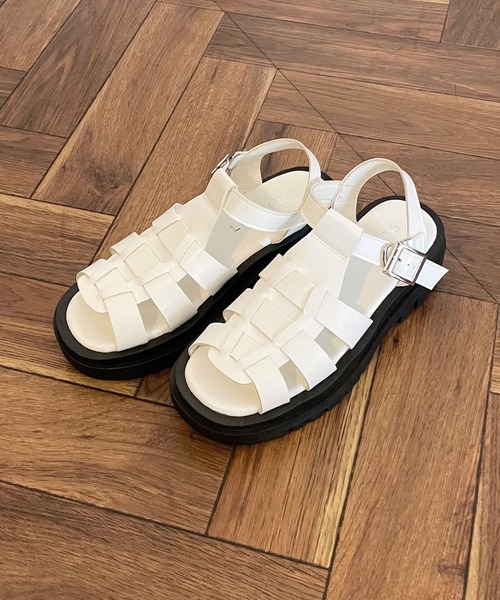 shopnikoniko サンダル トラックソール 厚底 グルカサンダル