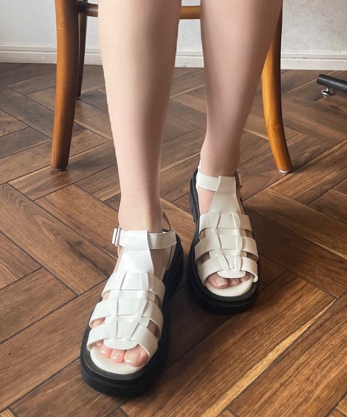 shopnikoniko サンダル トラックソール 厚底 グルカサンダル