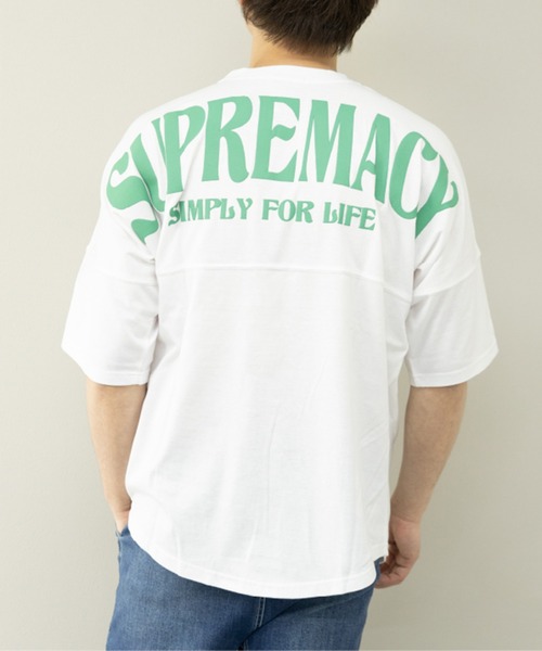 STYLEBLOCK tシャツ BIGロゴプリント入り5分袖ビッグシルエットT