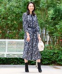 ワンピース ハーバルフロープリント8分袖 ワンピースの詳細画像4