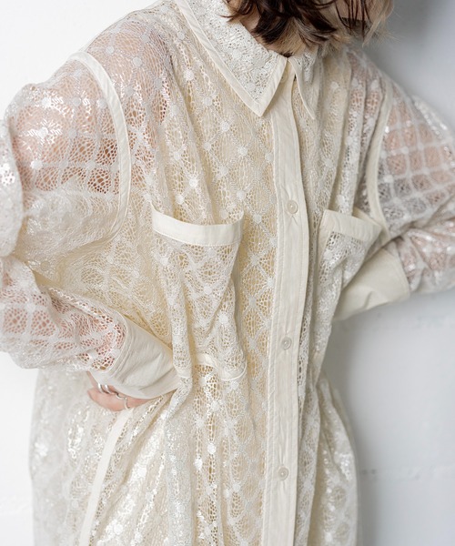 Taylor愛用ブランドBurgeon Shirt Dress*レースアップワンピース STYLEMIXER | メッシュレイヤードシャツワンピース (ワンピース