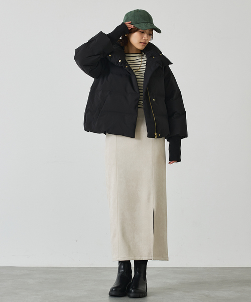 COCO❀abahouse mavie 袖リブシームレススタンドダウン４０ WEB Domani掲載】袖リブシームレススタンドダウン｜abahouse mavie