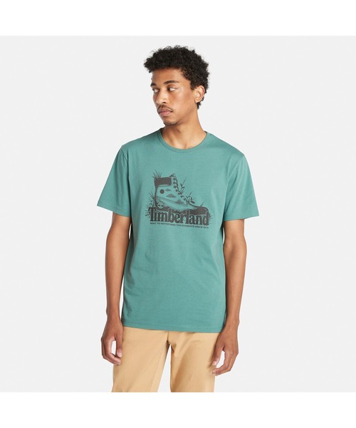 【Timberland】4カラー 半袖 ロゴ Tシャツ / 送料無料 Timberland tシャツ メンズ 半袖 ブーツ ロゴ Tシャツ