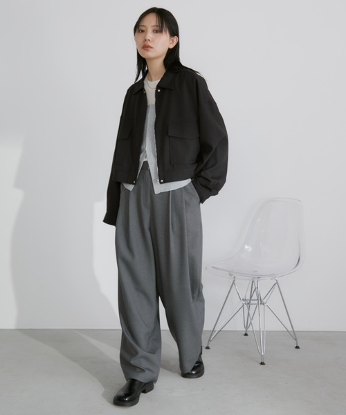 auntmaries　シャギークロップドルーズブルゾン シャギークロップドルーズブルゾン | ファッション通販サイト NUGU