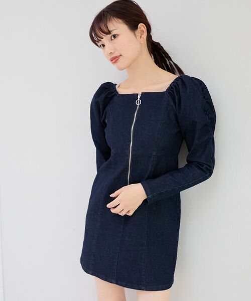 【新品未使用】Lumier ハーフジップデニムミニワンピース/BLUE Lumier ハーフジップデニムミニワンピース/BLUE - メルカリ